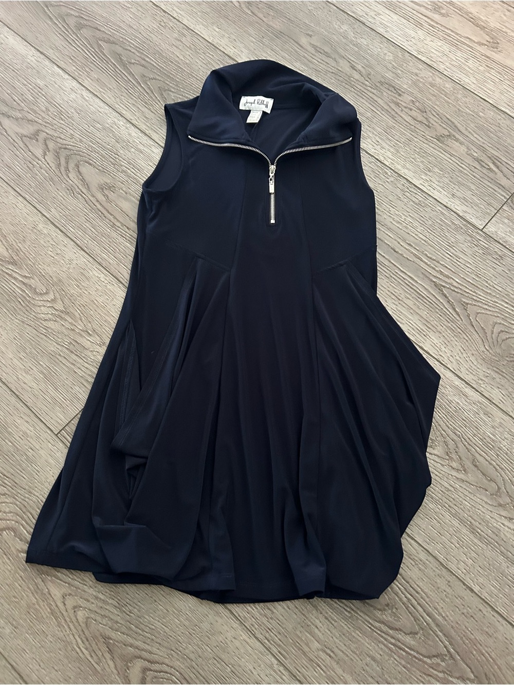 Joseph Ribkoff Navy Blue Half-Zip Performance Knit Dress SZ 6